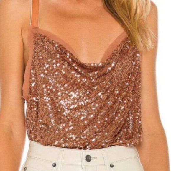 Free People Tops - Free People Sunset Rose Bodysuit NWT Strappy Shimmer & Shine Women's Sz XS
